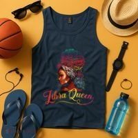 Libra Queen Afro Women September October Melanin Birthday Tank Top thumb 4