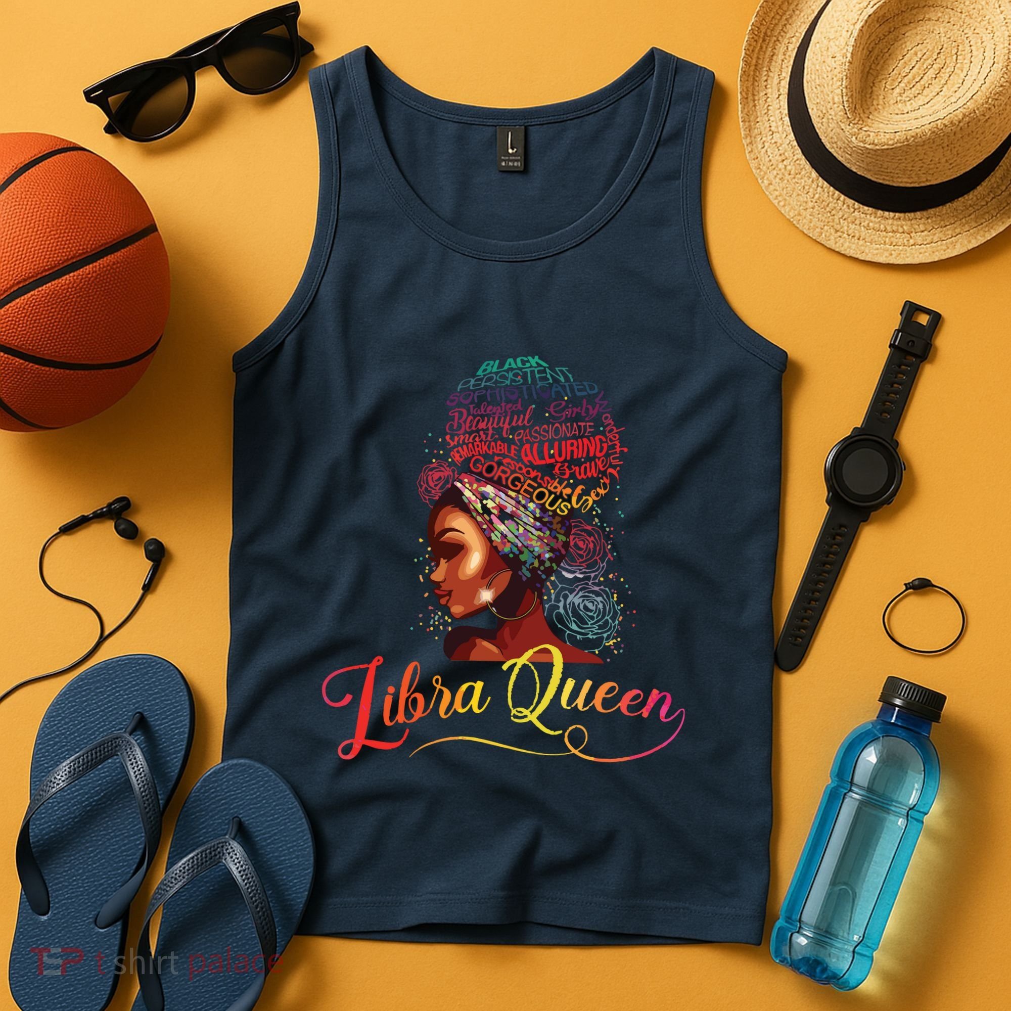Libra Queen Afro Women September October Melanin Birthday Tank Top