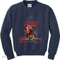 Libra Queen Afro Women September October Melanin Birthday Kids Sweatshirt thumb 0