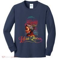 Libra Queen Afro Women September October Melanin Birthday Kids Long Sleeve Shirt thumb 0