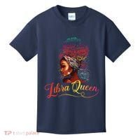 Libra Queen Afro Women September October Melanin Birthday Kids T-Shirt thumb 0