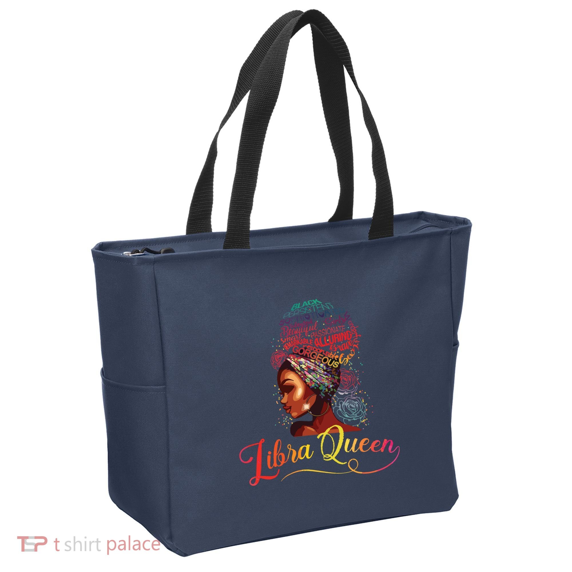Libra Queen Afro Women September October Melanin Birthday Tote Bag