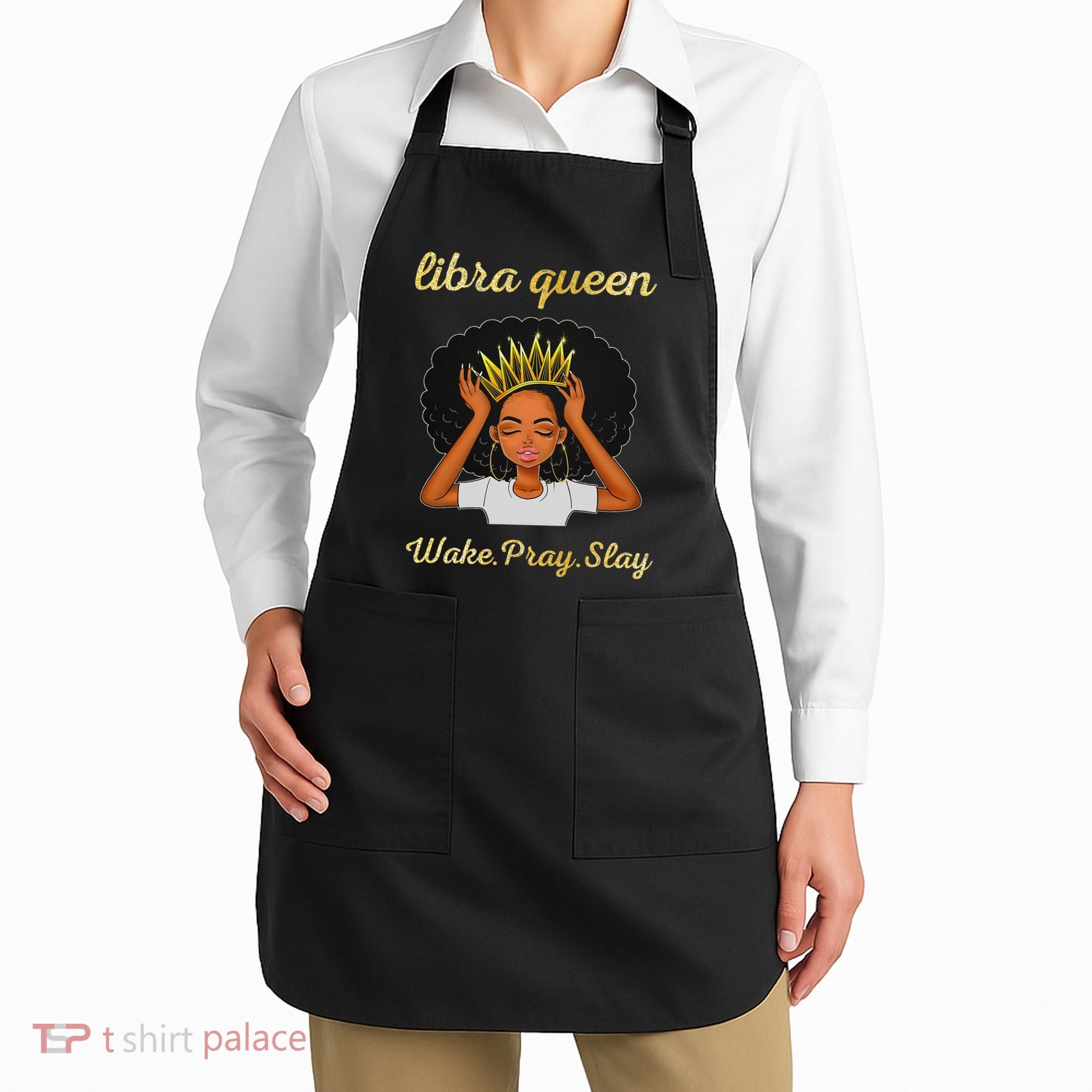 Libra Queens Black Queen September October Birthday Apron