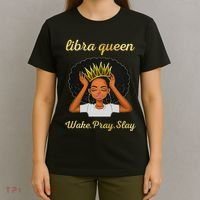 Libra Queens Black Queen September October Birthday T-Shirt thumb 4