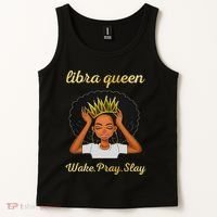 Libra Queens Black Queen September October Birthday Tank Top thumb 2