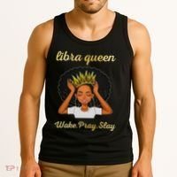 Libra Queens Black Queen September October Birthday Tank Top thumb 3