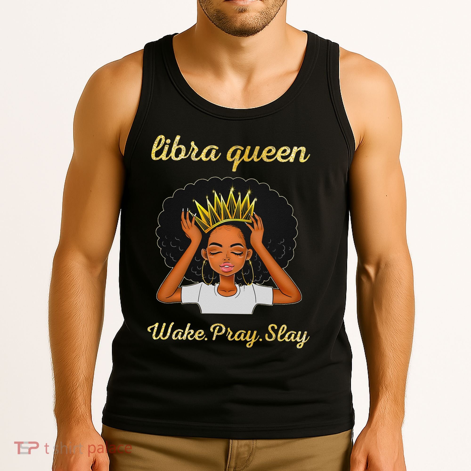 Libra Queens Black Queen September October Birthday Tank Top