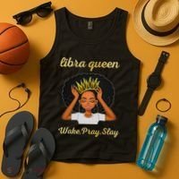 Libra Queens Black Queen September October Birthday Tank Top thumb 4