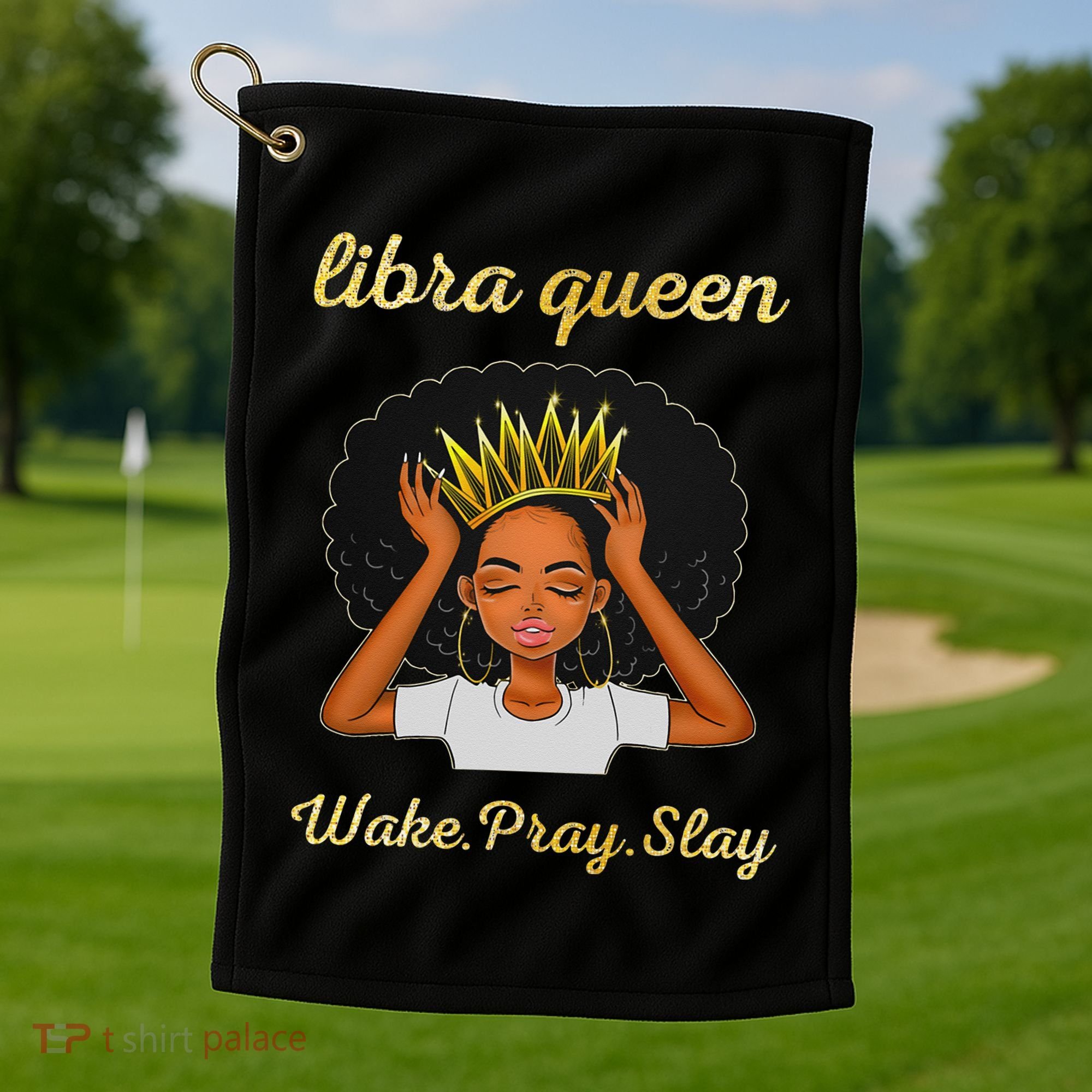 Libra Queens Black Queen September October Birthday Golf Towel