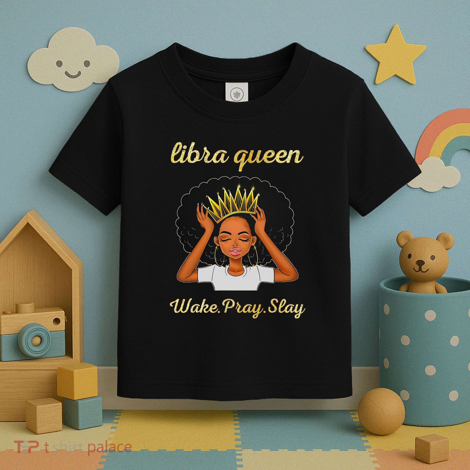 Libra Queens Black Queen September October Birthday Toddler T-Shirt