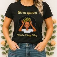 Libra Queens Black Queen September October Birthday Women's T-Shirt thumb 2