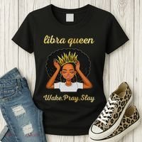 Libra Queens Black Queen September October Birthday Women's T-Shirt thumb 3