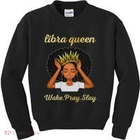 Libra Queens Black Queen September October Birthday Kids Sweatshirt thumb 0