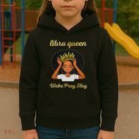 Libra Queens Black Queen September October Birthday Kids Hoodie thumb 3