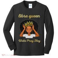 Libra Queens Black Queen September October Birthday Kids Long Sleeve Shirt thumb 0