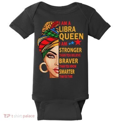 Libra Queen I Am Stronger Birthday Gift For Libra Zodiac Baby Bodysuit
