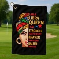 Libra Queen I Am Stronger Birthday Gift For Libra Zodiac Golf Towel thumb 1
