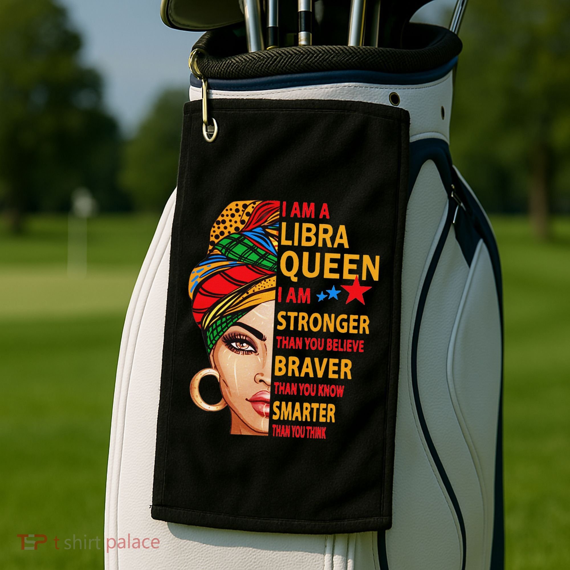 Libra Queen I Am Stronger Birthday Gift For Libra Zodiac Golf Towel