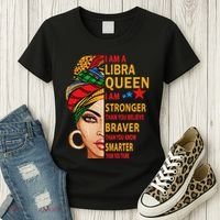 Libra Queen I Am Stronger Birthday Gift For Libra Zodiac Women's T-Shirt thumb 3