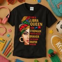 Libra Queen I Am Stronger Birthday Gift For Libra Zodiac Kids T-Shirt thumb 3