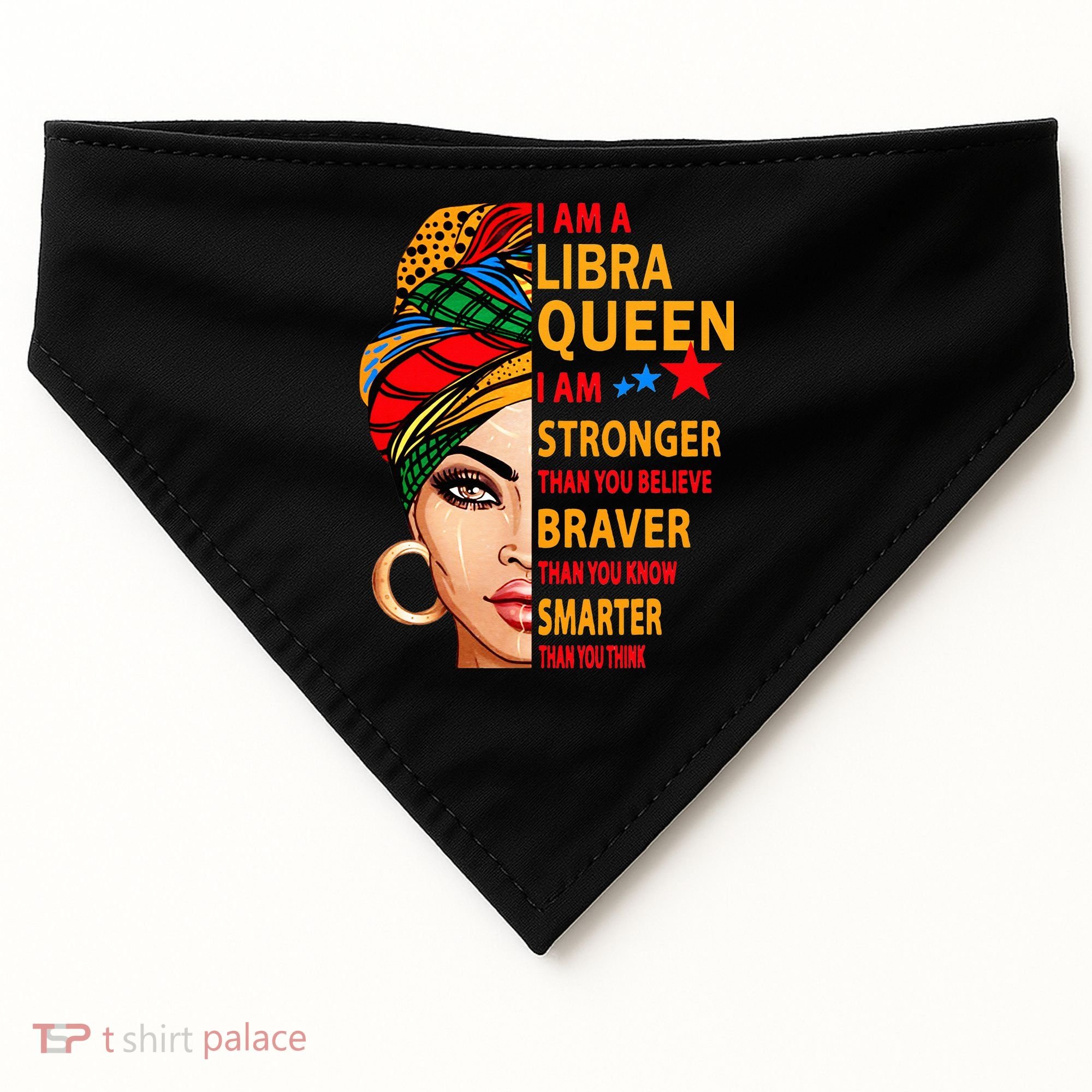 Libra queen I am stronger birthday gift for Libra zodiac USA-Made Doggie Bandana