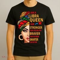 Libra queen I am stronger birthday gift for Libra zodiac T-Shirt thumb 3