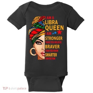 Libra queen I am stronger birthday gift for Libra zodiac Baby Bodysuit