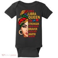 Libra queen I am stronger birthday gift for Libra zodiac Baby Bodysuit thumb 0