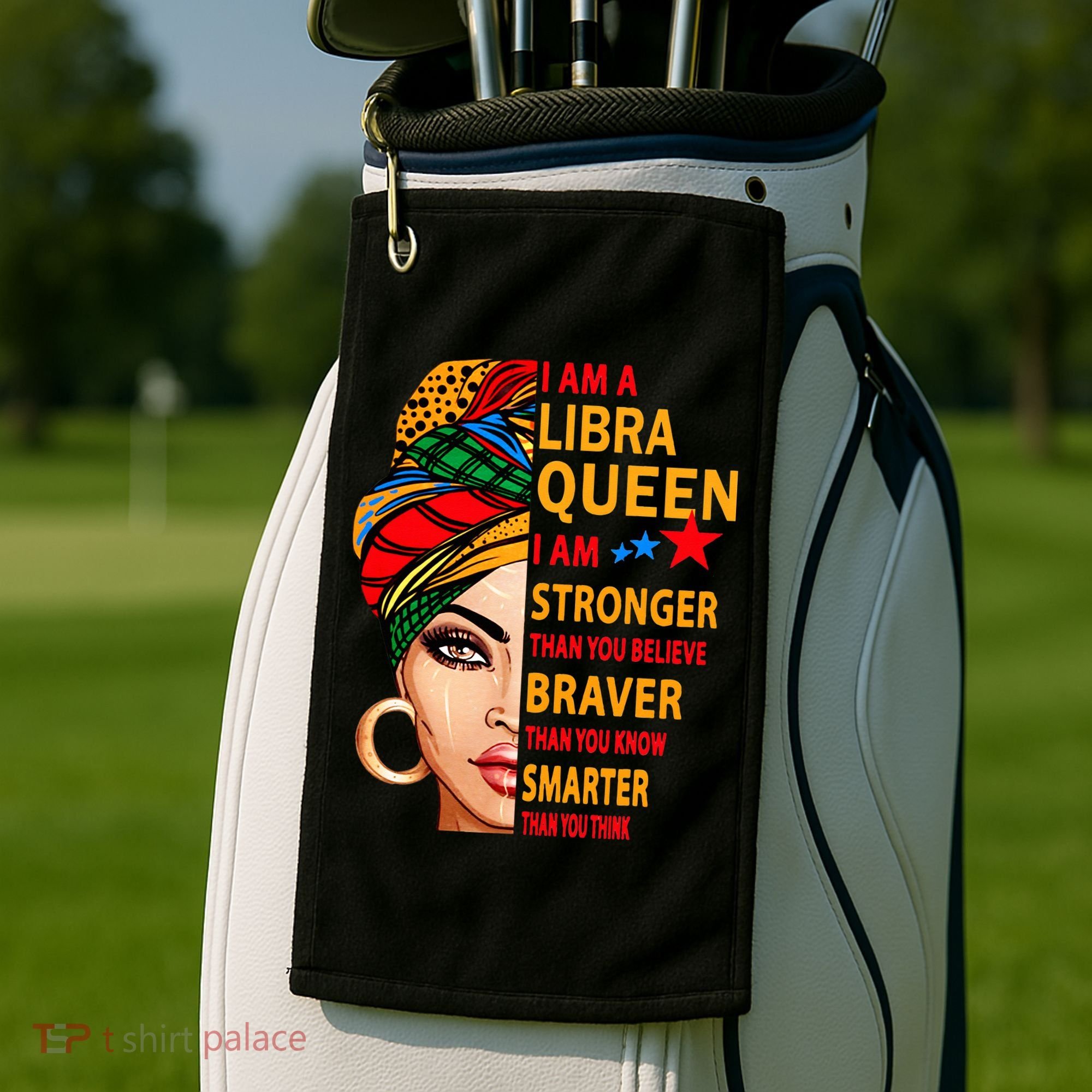 Libra queen I am stronger birthday gift for Libra zodiac Golf Towel