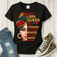 Libra queen I am stronger birthday gift for Libra zodiac Women's T-Shirt thumb 3