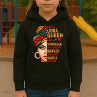Libra queen I am stronger birthday gift for Libra zodiac Kids Hoodie thumb 3