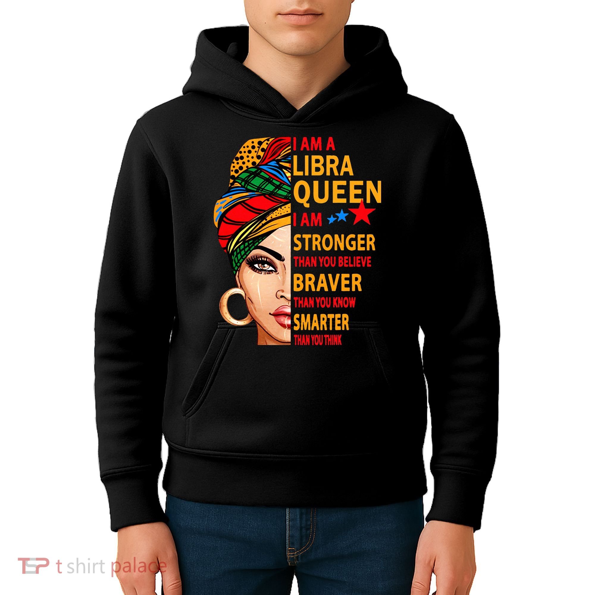 Libra queen I am stronger birthday gift for Libra zodiac Kids Hoodie