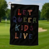 Let Queer K.I.D.S Live Protect Non Binary Golf Towel thumb 1