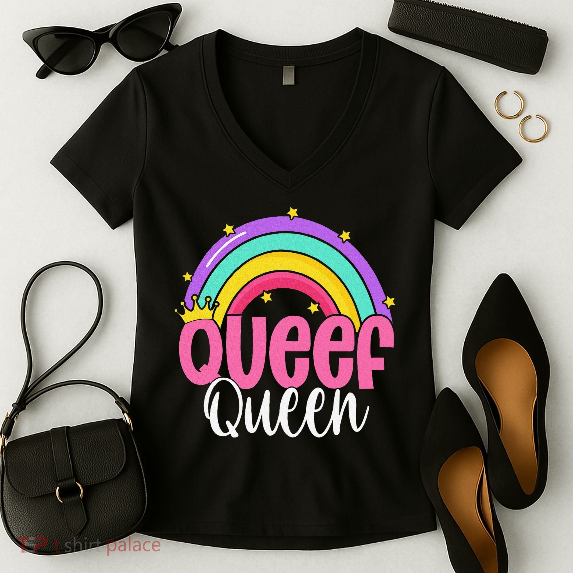 Love Queefing Queef Funny Queefed Embarrassing Adult Humor Gift Women's V-Neck T-Shirt