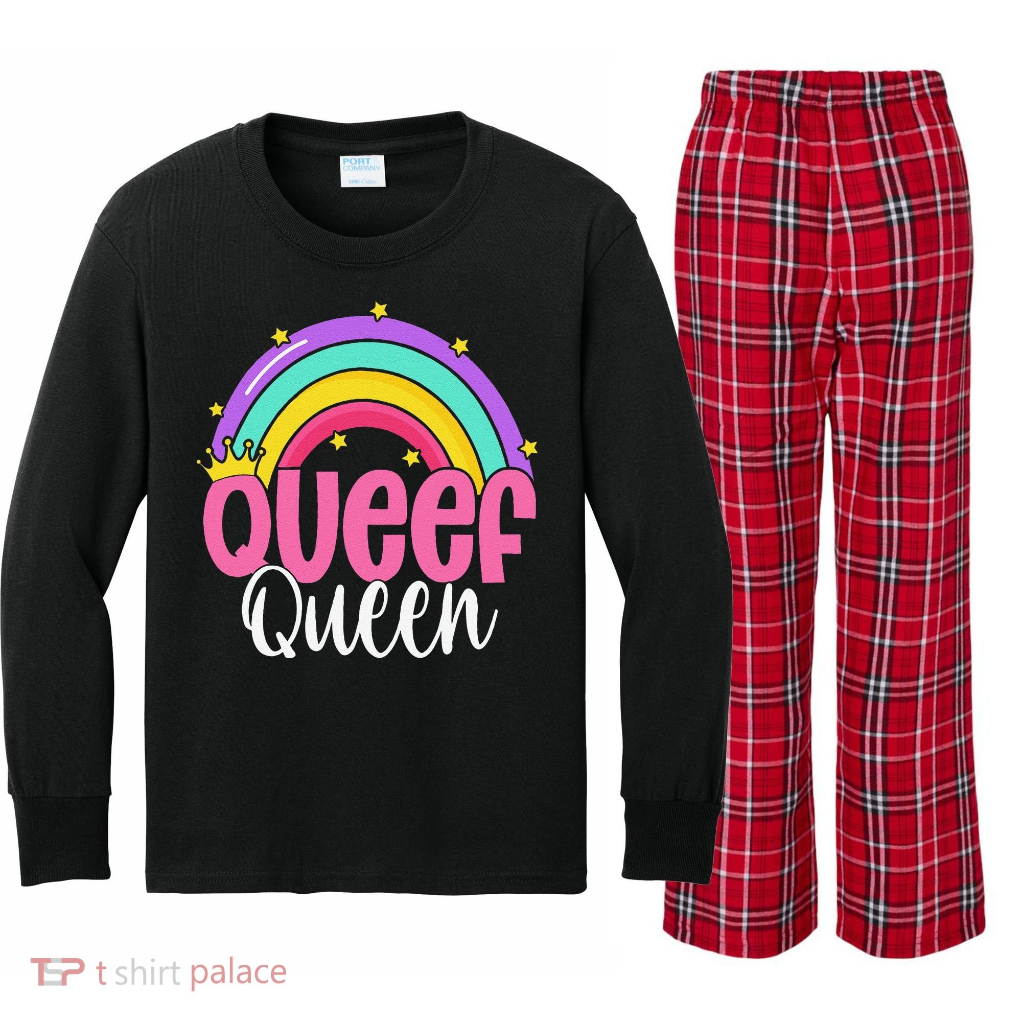 Love Queefing Queef Funny Queefed Embarrassing Adult Humor Gift Kids Long Sleeve Plaid Pajama Set