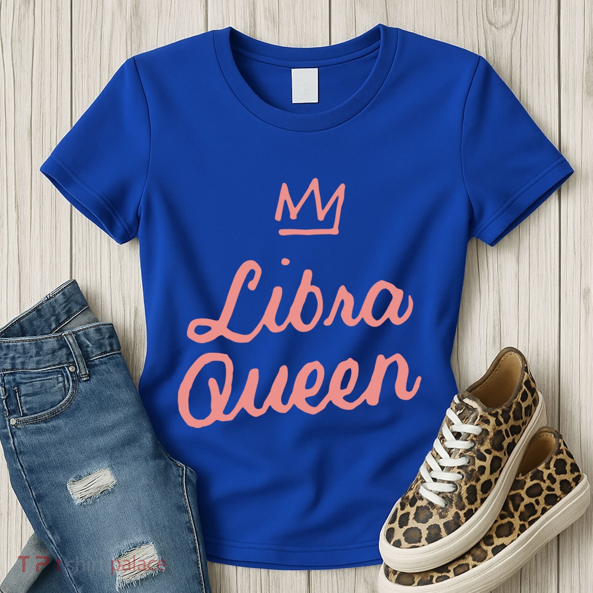 Libra Queen September Or October Birthday Zodiac Funny Gift Women's T-Shirt