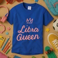 Libra Queen September Or October Birthday Zodiac Funny Gift Kids T-Shirt thumb 3
