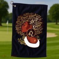 Leo Queen Sweet As Candy Birthday Gift For Black Women Golf Towel thumb 1