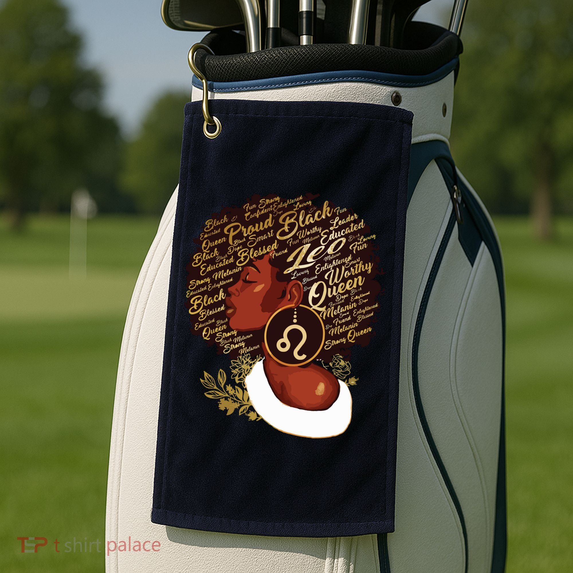 Leo Queen Sweet As Candy Birthday Gift For Black Women Golf Towel