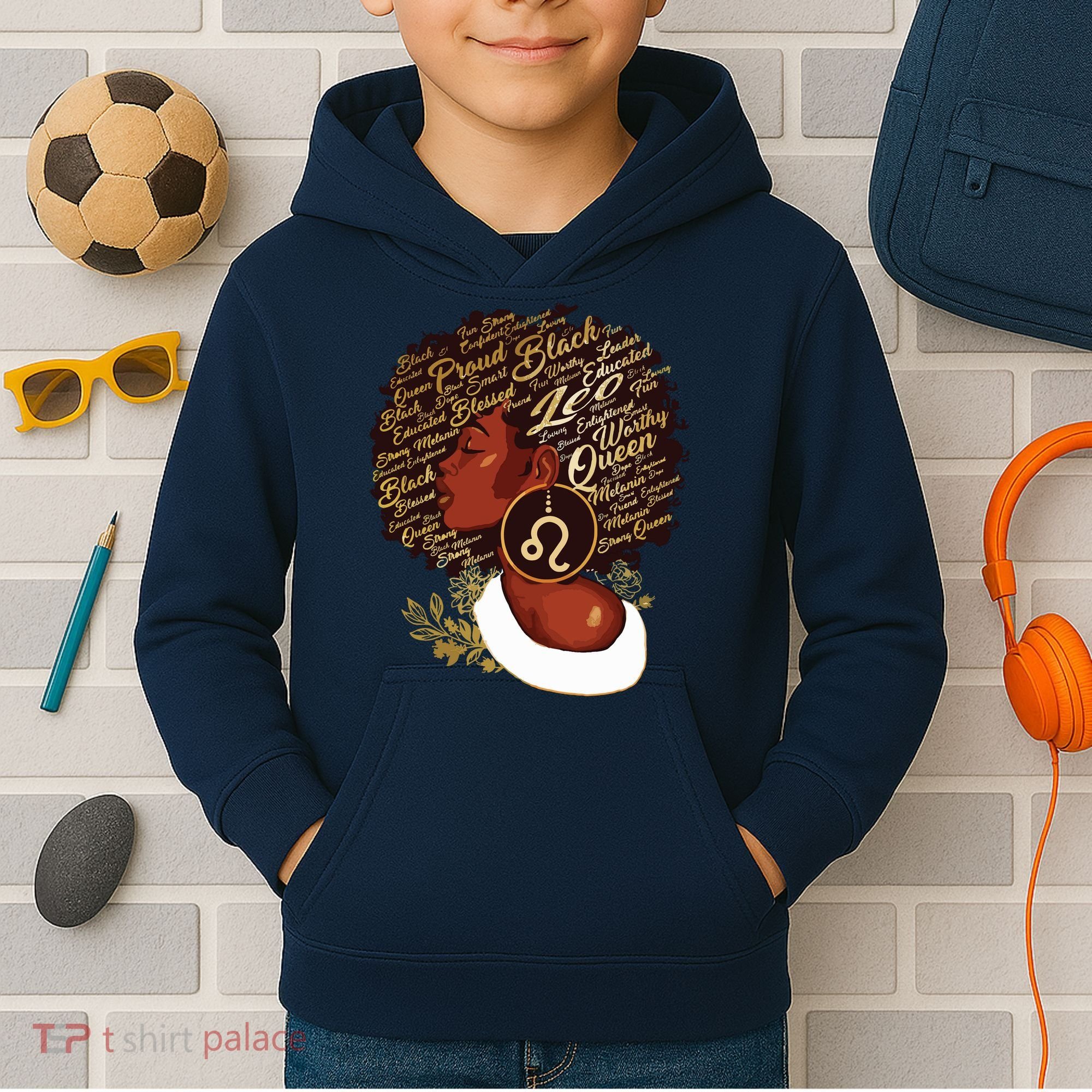 Leo Queen Sweet As Candy Birthday Gift For Black Women Kids Hoodie