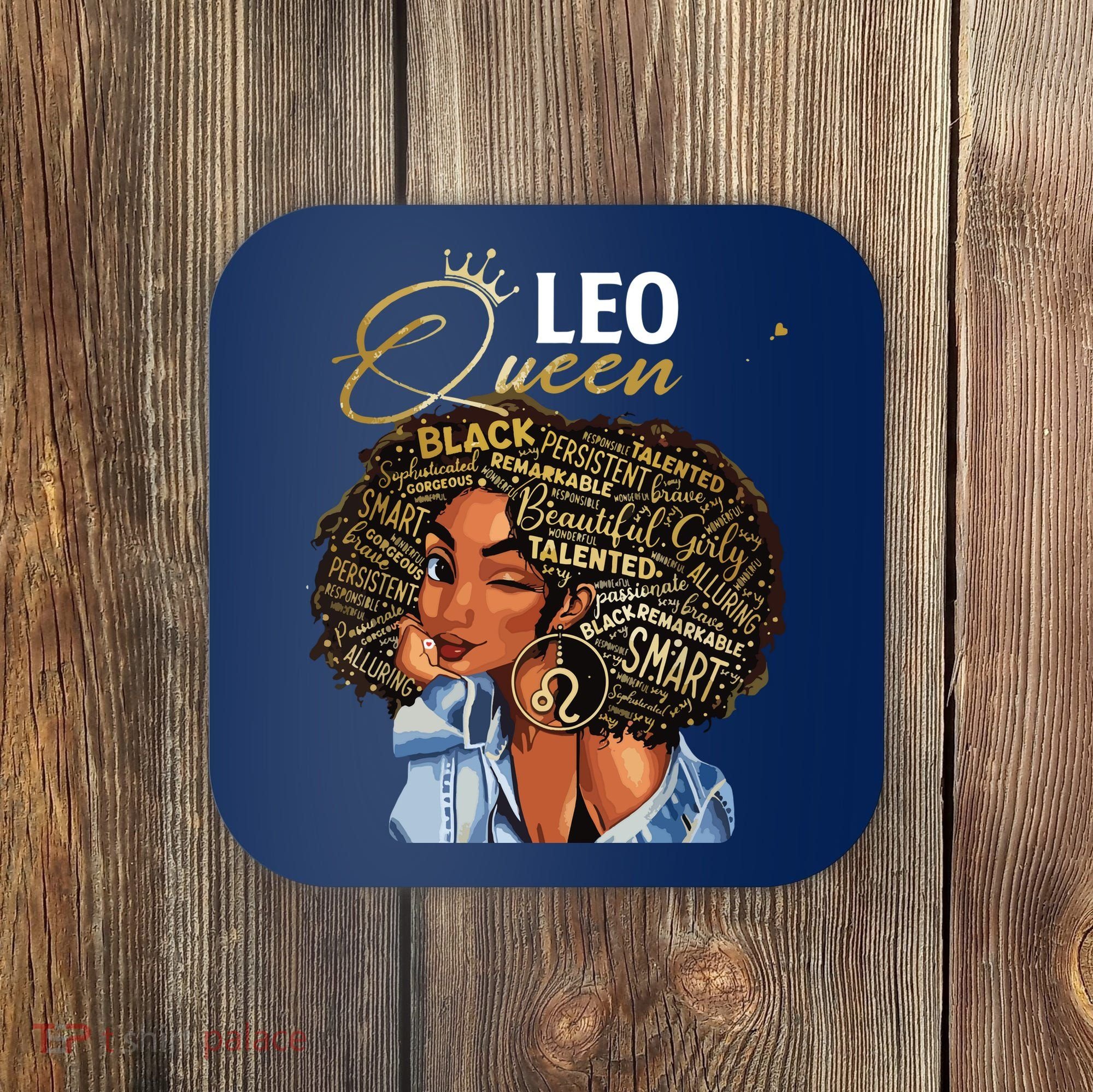 Leo Queen Sweet As Candy Birthday Gift For Black Women Coaster