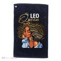 Leo Queen Sweet As Candy Birthday Gift For Black Women Golf Towel thumb 0