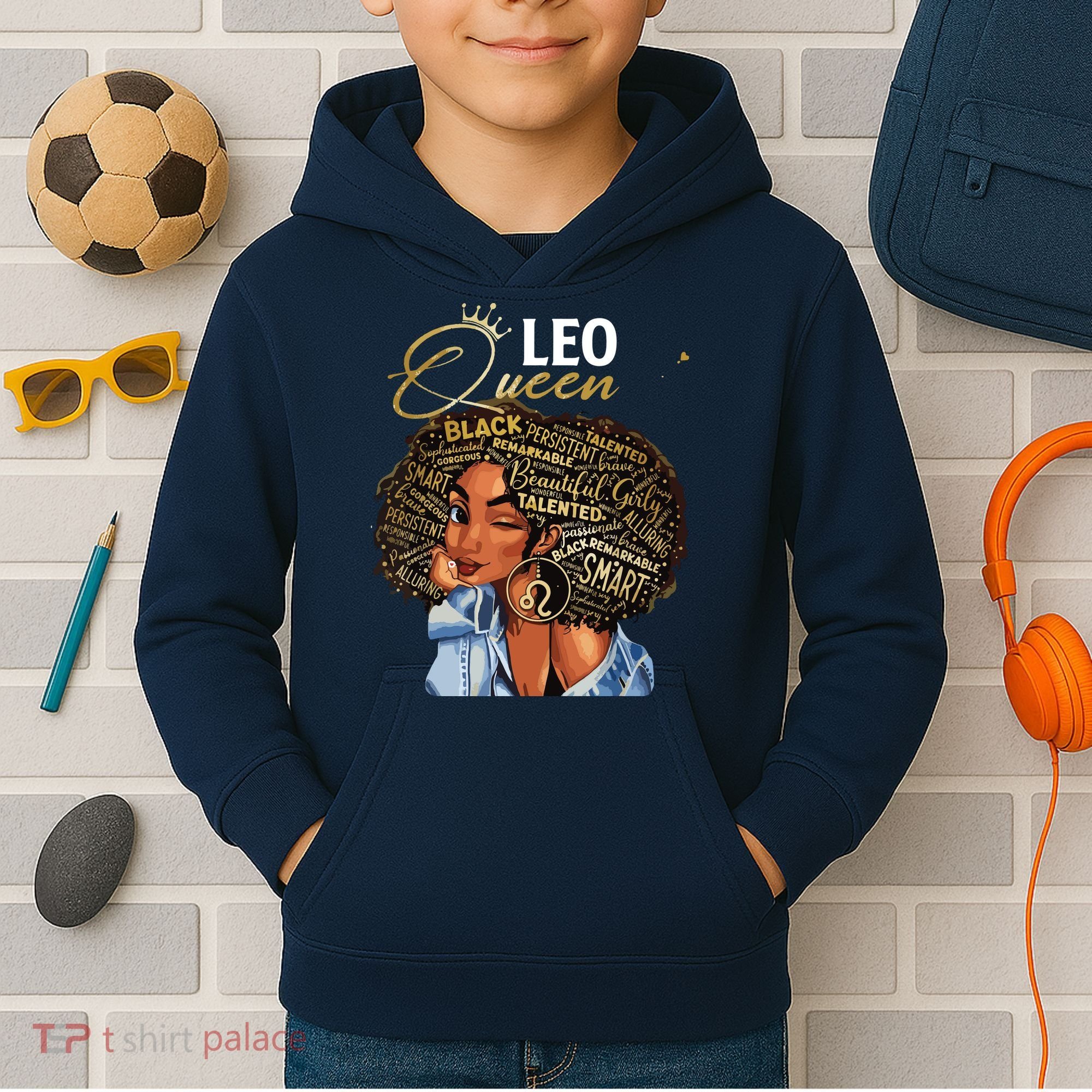 Leo Queen Sweet As Candy Birthday Gift For Black Women Kids Hoodie