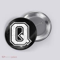 Letter Q Shirt Capital Alphabet Varsity Distressed Monogram Button thumb 0