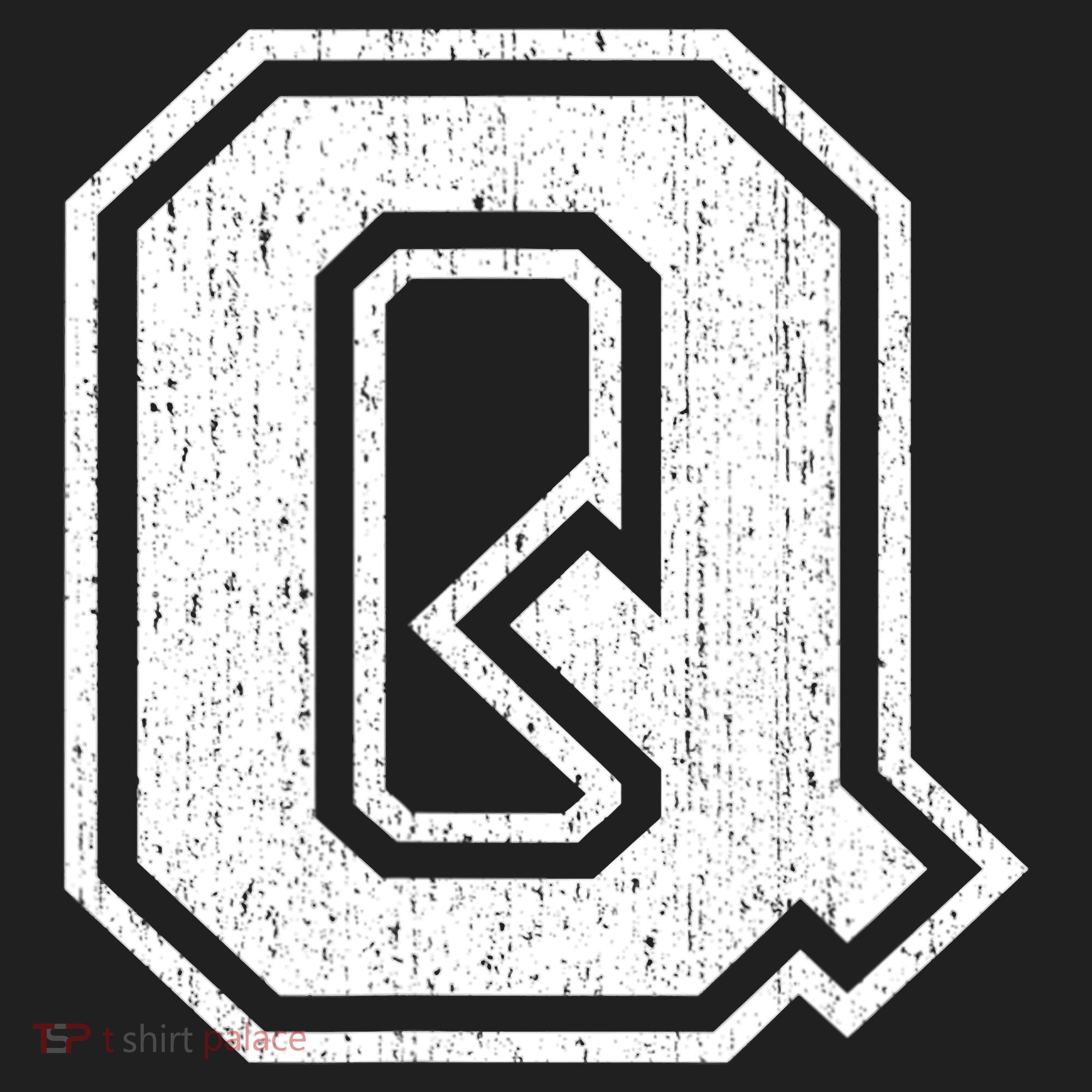 Letter Q Shirt Capital Alphabet Varsity Distressed Monogram Hat