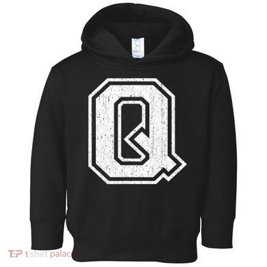 Letter Q Shirt Capital Alphabet Varsity Distressed Monogram Toddler Hoodie