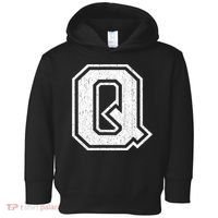 Letter Q Shirt Capital Alphabet Varsity Distressed Monogram Toddler Hoodie thumb 0