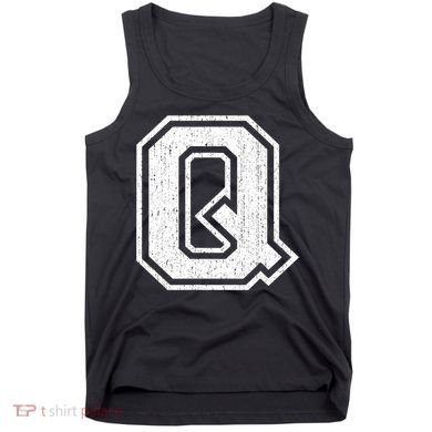 Letter Q Shirt Capital Alphabet Varsity Distressed Monogram Tank Top