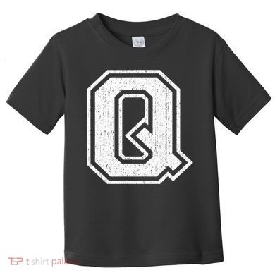 Letter Q Shirt Capital Alphabet Varsity Distressed Monogram Toddler T-Shirt