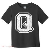 Letter Q Shirt Capital Alphabet Varsity Distressed Monogram Toddler T-Shirt thumb 0